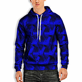 Homme Grande Taille Sweat-shirt à capuche Graphique Géométrique Capuche Décontractée du quotidien Fin de semaine 3D effet Décontractée Pulls Capuche Pulls moll