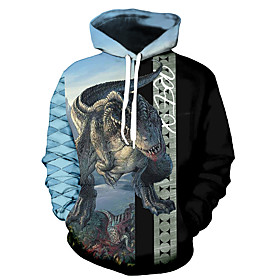 Homme Unisexe Grande Taille Sweat-shirt à capuche Imprimés Photos Dinosaure Imprimer Capuche Décontractée du quotidien Vacances 3D effet basique Designer Pulls