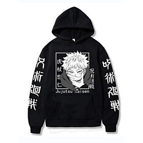 Inspiré par Jujutsu Kaisen Yuji Itadori Anime Dessin Animé Polyester Imprimer Harajuku Art graphique Kawaii Sweat à capuche Pour Homme / Femme / Manga / Chic e