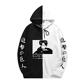 Inspiré par L'Attaque des Titans Levi Ackerman Sweat à capuche Anime 100 % Polyester Animé 3D Harajuku Art graphique Sweat à capuche Pour Homme / Femme / Coupl