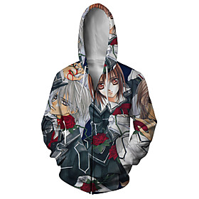 Inspiré par Chevalier Vampire Kiryu Zero Anime Dessin Animé 100 % Polyester Animé 3D Harajuku Art graphique Sweat à capuche Pour Homme / Femme / Couple