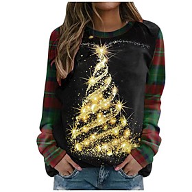 Femme Sweat-shirt Sweat Ecossais à Carreaux Ecossais Chaque Imprimer Noël Cadeau Noël du quotidien 3D effet Actif Vêtement de rue Pulls Capuche Pulls molletonn