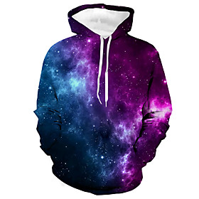 Homme Unisexe Sweat-shirt à capuche Imprimés Photos Motif Galaxie Imprimer du quotidien Des sports 3D effet Décontractée Designer Pulls Capuche Pulls molletonn