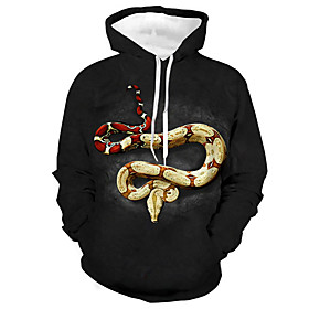 Homme Unisexe Sweat-shirt à capuche Imprimés Photos Serpent Imprimer du quotidien Des sports 3D effet Décontractée Designer Pulls Capuche Pulls molletonnés Noi