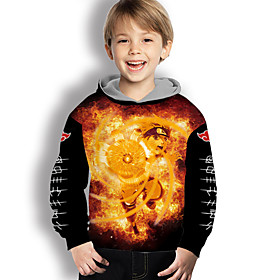 Sweat à capuche Garçon Enfants Naruto Manches Longues 3D effet Animé Jaune Enfants Hauts L'hiver Printemps Actif Mode du quotidien du quotidien Intérieur Extér