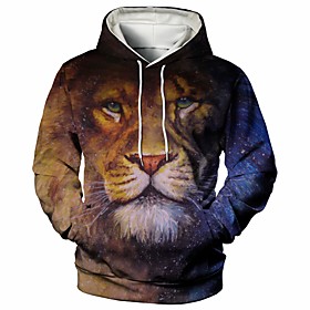 Homme Sweat-shirt à capuche Graphique Animal Décontractée du quotidien Fin de semaine 3D effet Décontractée Pulls Capuche Pulls molletonnés Jaune