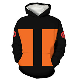 Sweat à capuche et Sweat Garçon Enfants Manches Longues Anime Graphique Imprimé Orange Enfants Hauts Toutes les Saisons Actif Standard 4-12 ans