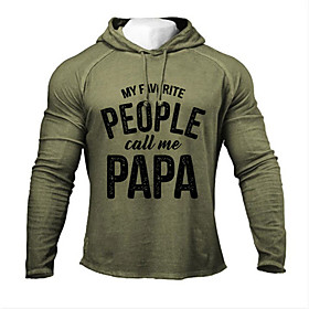 Homme Sweat-shirt à capuche Graphique Lettre Lacet Décontractée du quotidien Vacances Vêtement de sport Décontractée Pulls Capuche Pulls molletonnés Vert