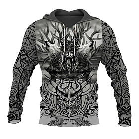 Homme Sweat-shirt à capuche Graphique Armure Humain Lacet Imprimer Décontractée du quotidien Vacances 3D effet Vêtement de sport Décontractée Pulls Capuche Pul