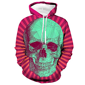 Homme Unisexe Sweat-shirt à capuche Imprimés Photos Crânes Imprimer du quotidien Des sports 3D effet Décontractée Designer Pulls Capuche Pulls molletonnés Rose