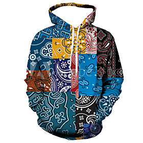 Homme Unisexe Sweat-shirt à capuche Tribal Imprimés Photos Imprimer du quotidien Des sports 3D effet Décontractée Designer Pulls Capuche Pulls molletonnés Bleu