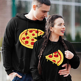 Homme Femme Couple Sweat à capuche Sweat-shirt Graphique Poche avant Imprimer Des sports Fin de semaine Estampage à chaud Coton Actif Vêtement de rue Pulls Cap