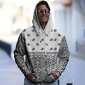 Homme Unisexe Sweat-shirt à capuche Tribal Imprimés Photos Imprimer du quotidien Des sports 3D effet Décontractée Designer Pulls Capuche Pulls molletonnés Noir