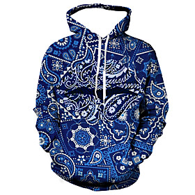 Homme Unisexe Sweat-shirt à capuche Tribal Imprimés Photos Imprimer du quotidien Des sports 3D effet Décontractée Designer Pulls Capuche Pulls molletonnés Bleu