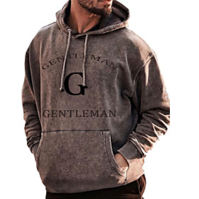 Homme Sweat-shirt à capuche Graphique Lettre Décontractée du quotidien Vacances Décontractée Grand et grand Pulls Capuche Pulls molletonnés Marron