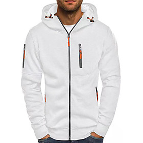 Homme Sweat à capuche zippé Veste Couleur unie Fermeture éclair Décontractée du quotidien Vacances Décontractée Grand et grand Pulls Capuche Pulls molletonnés