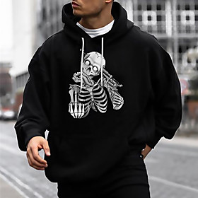 Homme Unisexe Sweat-shirt à capuche Imprimés Photos Crânes Imprimer Sport Loisir Décontractée du quotidien Estampage à chaud basique Designer Pulls Capuche Pu