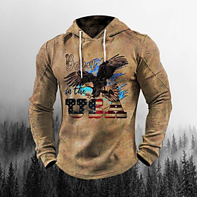 Homme Sweat-shirt à capuche Graphique Aigle Imprimer Décontractée du quotidien Vacances 3D effet Décontractée Grand et grand Pulls Capuche Pulls molletonnés Ka