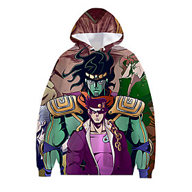 Inspiré par L'aventure bizarre de JoJo Josuke Higashikata Sweat à capuche Anime 100 % Polyester Animé 3D Harajuku Art graphique Sweat à capuche Pour Homme / Fe