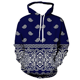 Homme Unisexe Sweat-shirt à capuche Tribal Imprimés Photos Imprimer du quotidien Des sports 3D effet Décontractée Designer Pulls Capuche Pulls molletonnés Bleu