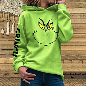 Inspiré par Le grinch Grinch Sweat à capuche Anime Mélangé polyester / coton Lettre Harajuku Art graphique Kawaii Sweat à capuche Pour Femme