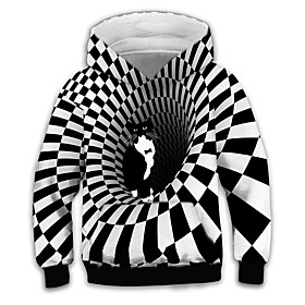 Sweat à capuche Garçon Enfants Manches Longues 3D effet Chat 3D Print Animal Poche Noir Enfants Hauts L'autume L'hiver Actif Mode du quotidien du quotidien Int