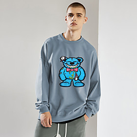 Homme Sweat Graphique Ours Imprimer Décontractée du quotidien Vêtement de rue Estampage à chaud Vêtement de sport Décontractée Pulls Capuche Pulls molletonnés