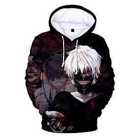 tokyo ghoul sweat à capuche kaneki ken 3d impression horreur pull sportswear unisexe à capuche pour hommes garçon