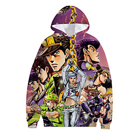 Inspiré par L'aventure bizarre de JoJo Jour de Giovanna Kujo Jotaro Sweat à capuche Anime 100 % Polyester Animé 3D Harajuku Art graphique Sweat à capuche Pour