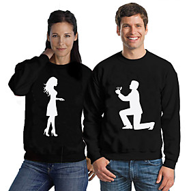 Homme Femme Couple Sweat-shirt Sweat Personne Abstrait Imprimer du quotidien Des sports Estampage à chaud Coton basique Vêtement de rue Pulls Capuche Pulls mol