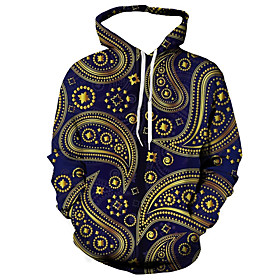 Homme Unisexe Sweat-shirt à capuche Tribal Imprimés Photos Imprimer du quotidien Des sports 3D effet Décontractée Designer Pulls Capuche Pulls molletonnés Bleu