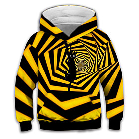 Sweat à capuche Garçon Enfants Manches Longues 3D effet Chat 3D Print Animal Poche Jaune Enfants Hauts L'autume L'hiver Actif Mode du quotidien du quotidien In