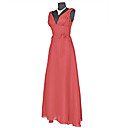Burgundy A-Line V-neck Floor-length Taffeta Prom / Evening Dress HSX162 Free Shipping