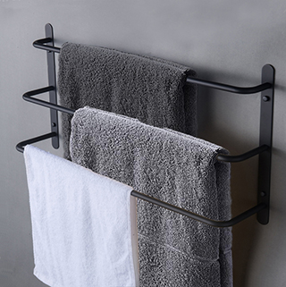 Wall-Mounted Towel Rack Waterproof and Rust-Proof Wall-Mounted Towel Hook Double Layer Copper Towel Rack 60cm