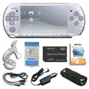 Sony PSP Slim Lite 2000 silver 4GB Memory Card + 5 Accessories Free Shipping BY5