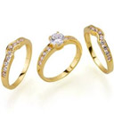 Classical Engagement Cubic Zirconia Ring Set in 18K Gold Palted - CZ Ring 80923-08 (SZY532)