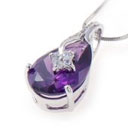 Charming Amethyst CZ Necklace in Sterling Silver - Silver Necklace 6278 (SZY304)