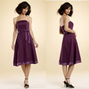 A-line Strapless Knee-length Taffeta Bridesmaid Dress / Prom Dress HSX194
