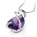 Charming Amethyst CZ Necklace in Sterling Silver - Silver Necklace 6278 (SZY304)