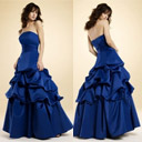 Strapless Satin Maxi Evening Dress / Prom Dress (HSX160)