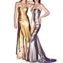 Sheath / Column Strapless Asymetrical Satin Evening Dress / Prom Dress (GYE001)