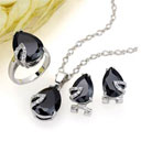 Dazzling Heart Shape CZ Pendant + Earring + Ring Set - Cubic Zirconia Set (SZY1024)