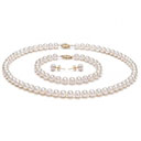 14k 6.5 - 7mm AA White Freshwater Pearl Three - Piece Set (16in / 7in) (DSZZ091)