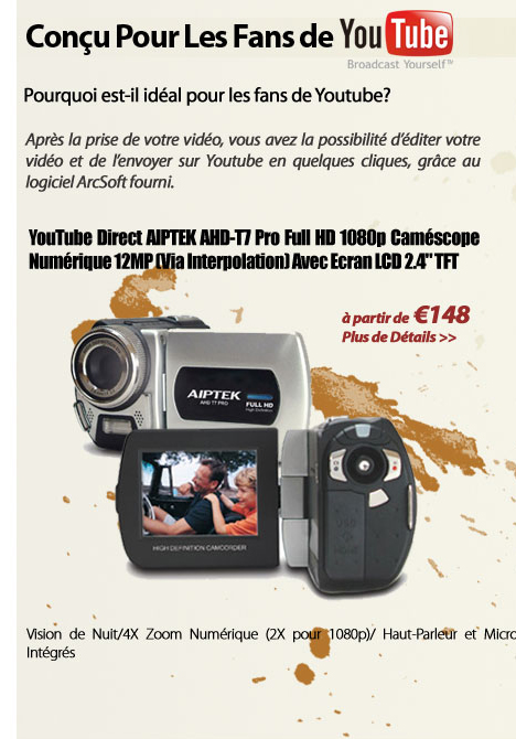 YouTube Direct AIPTEK AHD-T7