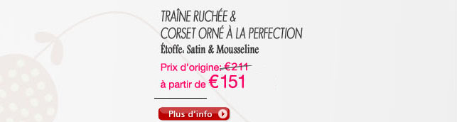 Traîne Ruchée & corset orné à la perfection