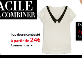 Top épuré contrasté