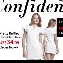 Pretty Ruffled Shoulder Dress