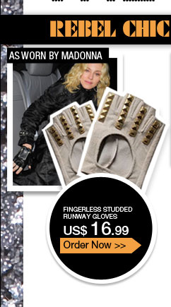 Fingerless Studded Runway Gloves