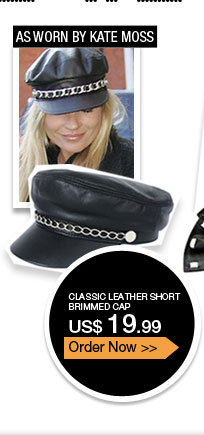 Classic Leather Short Brimmed Cap