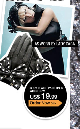 Gloves with Patterned Wrist Bow